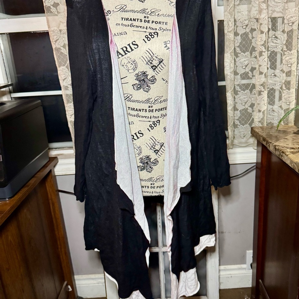 Addition Elle Black and White Cardigan Cozy Layering Essential